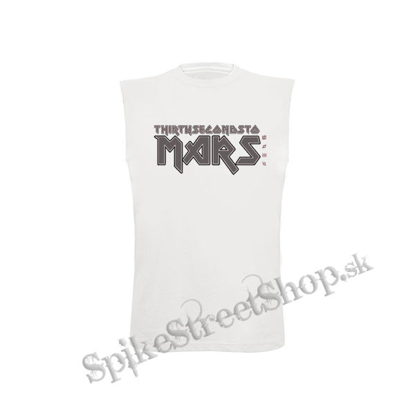 30 SECONDS TO MARS - Iron Maiden Logo - biele detské tričko bez rukávov