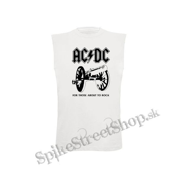 ACDC - For Those About To Rock - biele detské tričko bez rukávov
