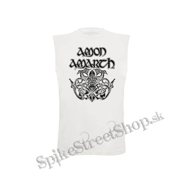 AMON AMARTH - Logo Mjolnir - biele detské tričko bez rukávov