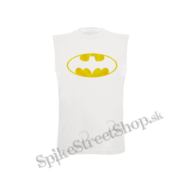 BATMAN - Yellow Logo - biele detské tričko bez rukávov
