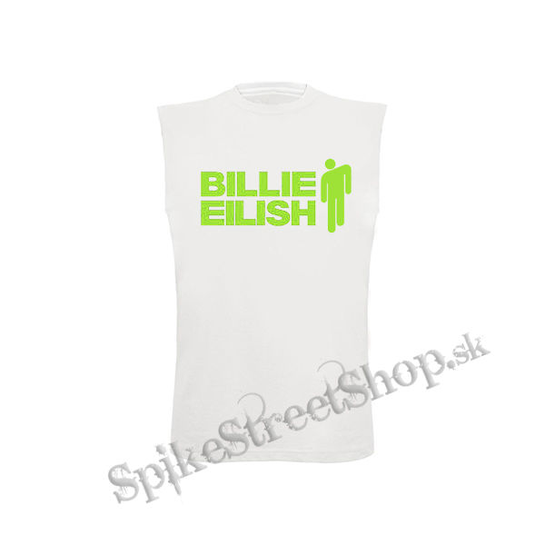 BILLIE EILISH - Logo And Stickman - biele detské tričko bez rukávov