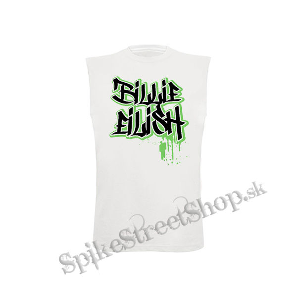 BILLIE EILISH - Painted Graffiti Logo - biele detské tričko bez rukávov