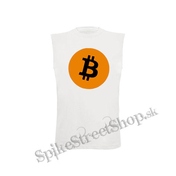 BITCOIN - Crest - biele detské tričko bez rukávov