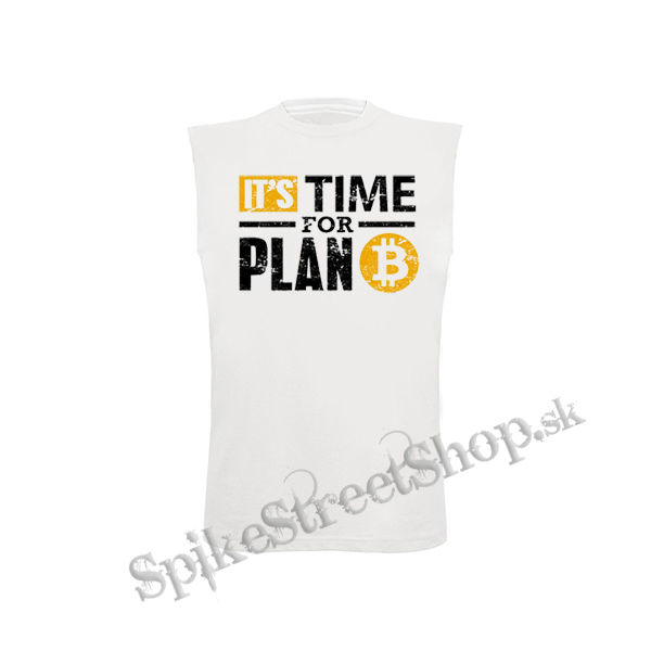 BITCOIN - Its Time For Plan B - biele detské tričko bez rukávov