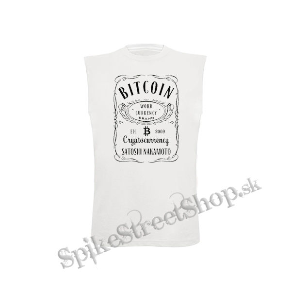 BITCOIN - Jack Daniels Motive - biele detské tričko bez rukávov