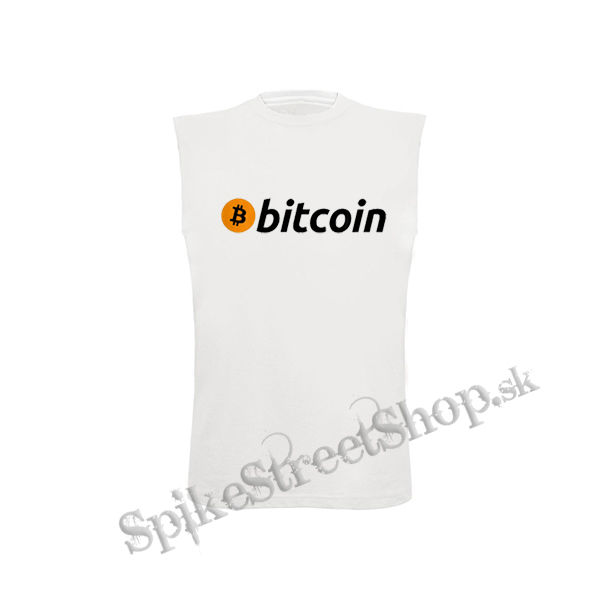 BITCOIN - Logo - biele detské tričko bez rukávov