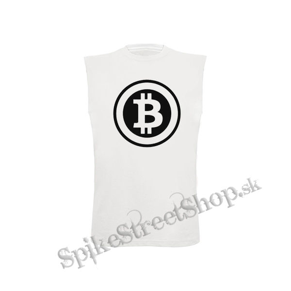 BITCOIN - Znak - biele detské tričko bez rukávov