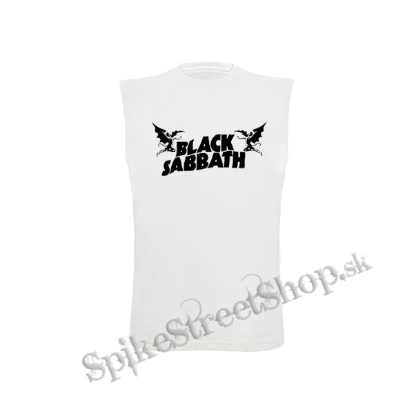 BLACK SABBATH - Logo Black - biele detské tričko bez rukávov