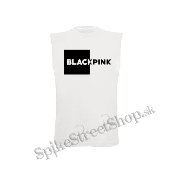 BLACKPINK - Pink Square Crest BW - biele detské tričko bez rukávov