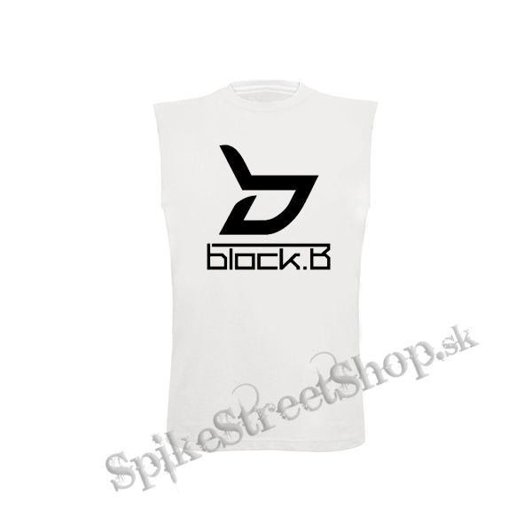 BLOCK B - Logo - biele detské tričko bez rukávov