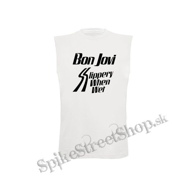 BON JOVI - Slippery When Wet - biele detské tričko bez rukávov