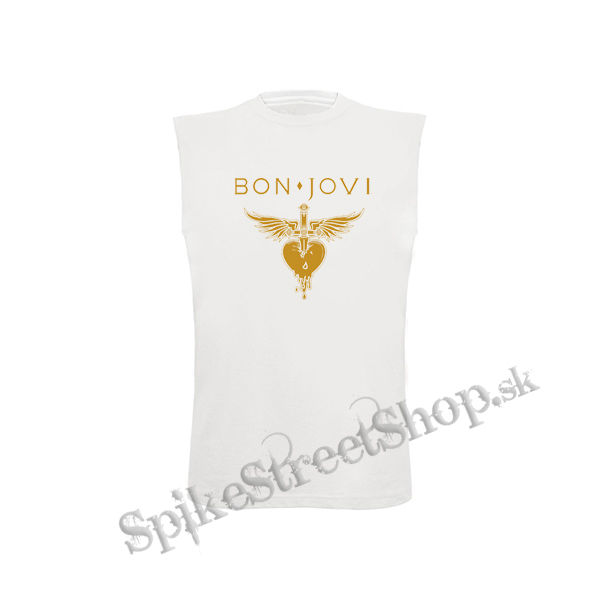 BON JOVI - Yellow Heart - biele detské tričko bez rukávov