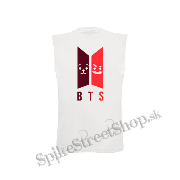 BTS - Emoji BT21 Logo COLOUR - biele detské tričko bez rukávov