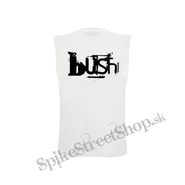 BUSH - Logo - biele detské tričko bez rukávov