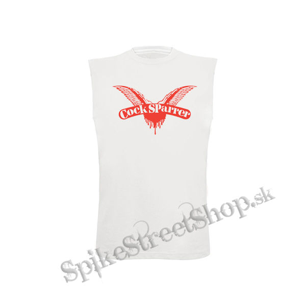 COCK SPARRER - Red Logo - biele detské tričko bez rukávov