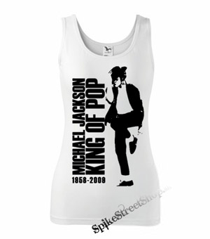 MICHAEL JACKSON - King Of Pop - Ladies Vest Top - biele
