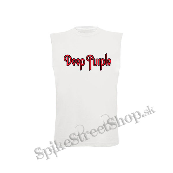 DEEP PURPLE - Logo Red Black - biele detské tričko bez rukávov