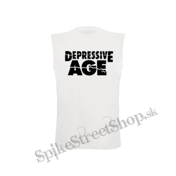 DEPRESSIVE AGE - Logo Black - biele detské tričko bez rukávov