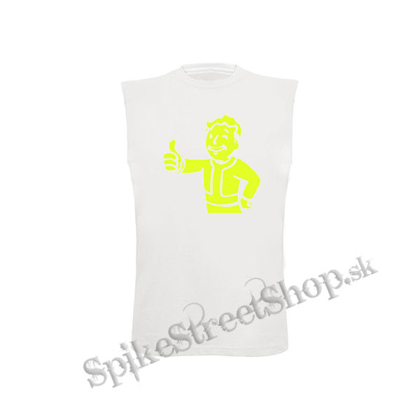 FALLOUT - Vault Boy Green - biele detské tričko bez rukávov