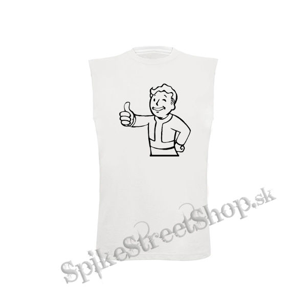 FALLOUT - Vault Boy - biele detské tričko bez rukávov