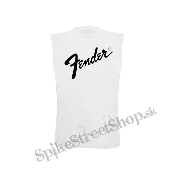 FENDER - Logo - biele detské tričko bez rukávov
