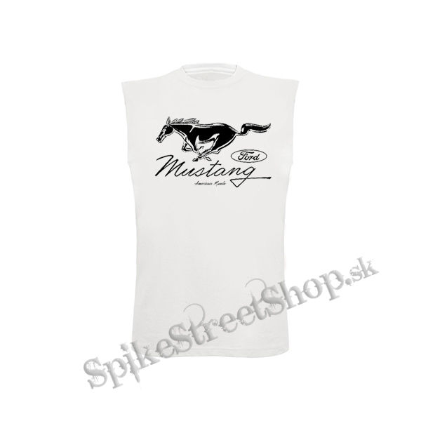 FORD MUSTANG - Horse Logo American Muscle - biele detské tričko bez rukávov