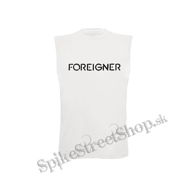 FOREIGNER - Logo - biele detské tričko bez rukávov