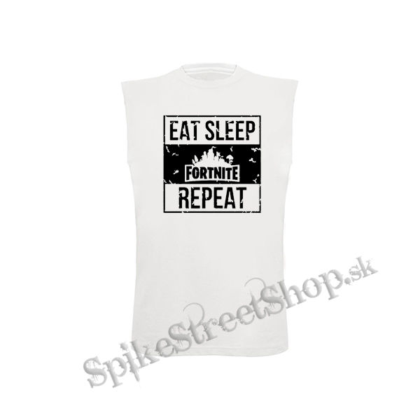 FORTNITE - Eat, Sleep, Repeat - biele detské tričko bez rukávov