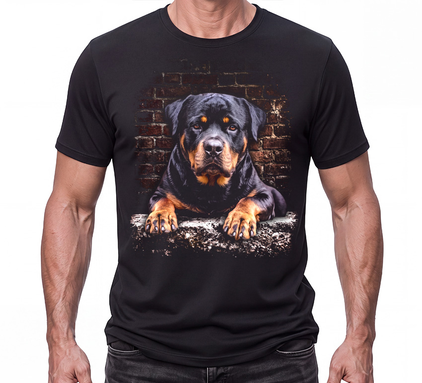 ROTVAJLER - Rottweiler Paint Poster - čierne pánske tričko