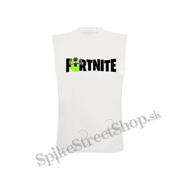 FORTNITE Season 7 - Rick Sanchez Logo - biele detské tričko bez rukávov