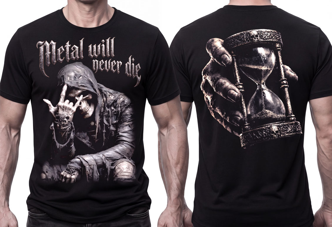 METAL NEVER DIE - čierne pánske tričko