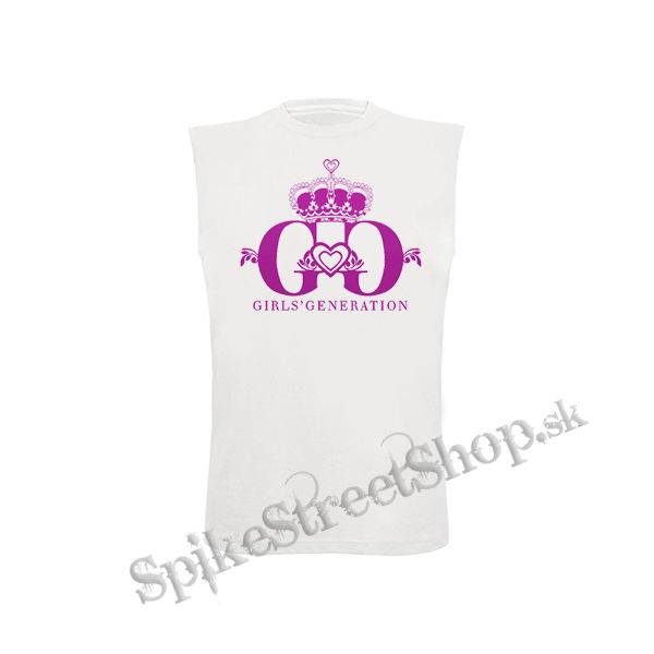 GIRLS´ GENERATION - Pink Logo - biele detské tričko bez rukávov