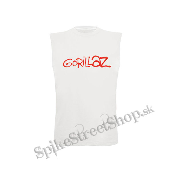 GORILLAZ - Red Logo - biele detské tričko bez rukávov