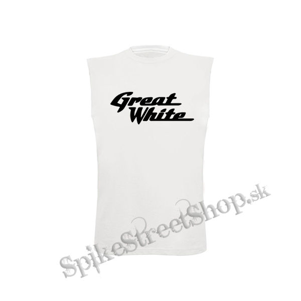 GREAT WHITE - Logo - biele detské tričko bez rukávov