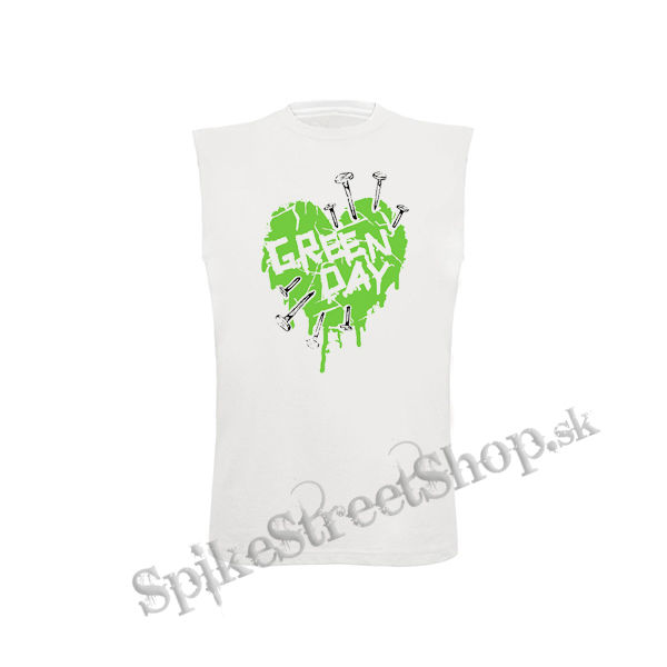 GREEN DAY - Green Heart - biele detské tričko bez rukávov