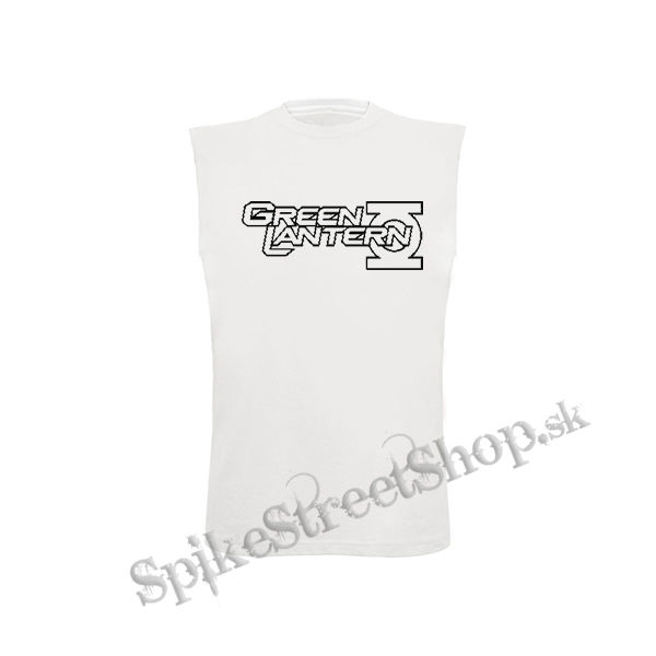 GREEN LANTERN - Logo Black - biele detské tričko bez rukávov