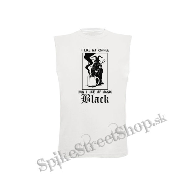 I LIKE MY COFFEE - biele detské tričko bez rukávov