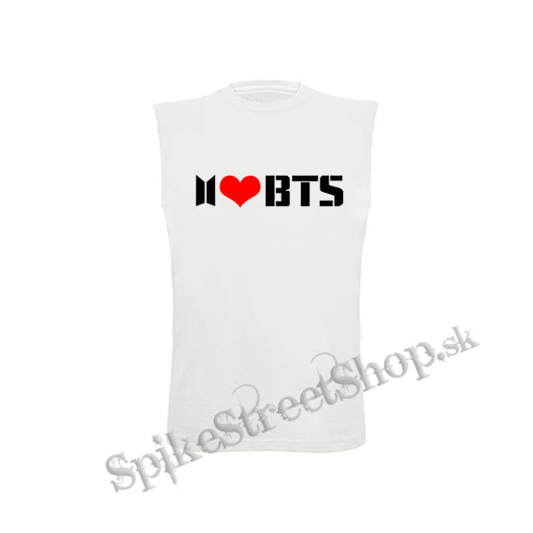 I LOVE BTS - Logo - biele detské tričko bez rukávov