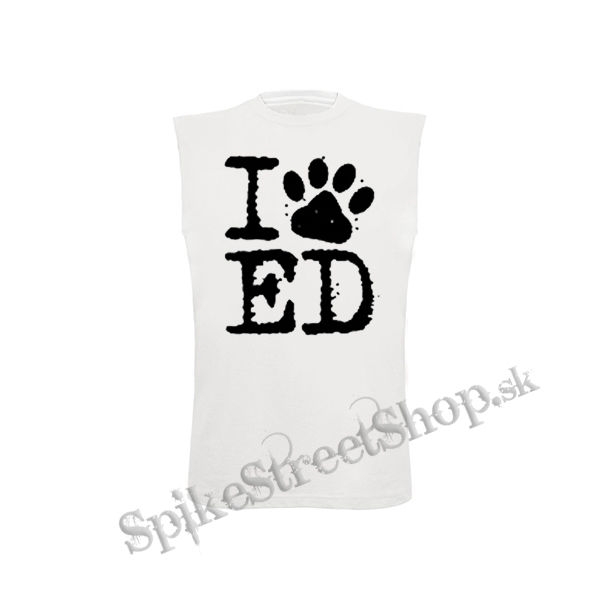I LOVE ED SHEERAN - biele detské tričko bez rukávov
