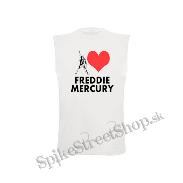 I LOVE FREDDIE MERCURY - biele detské tričko bez rukávov