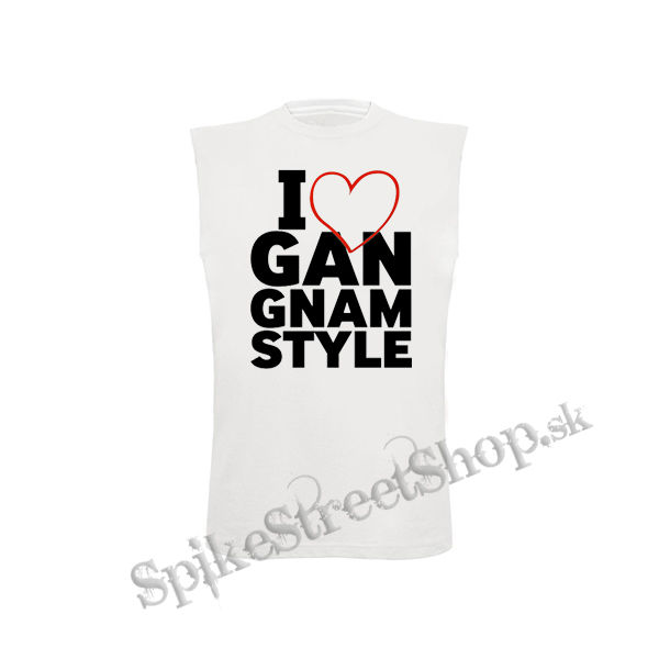 I LOVE GANGNAM STYLE - biele detské tričko bez rukávov