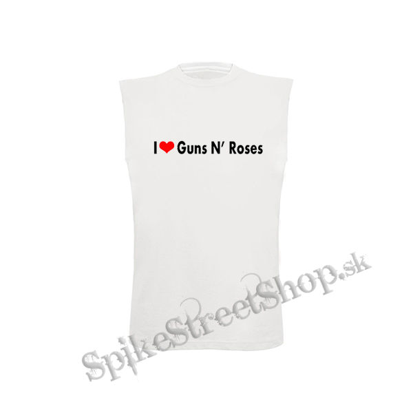 I LOVE GUNS N ROSES - biele detské tričko bez rukávov