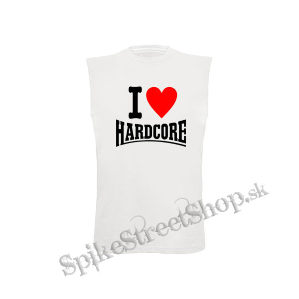 I LOVE HARDCORE na ČIERNE - biele detské tričko bez rukávov