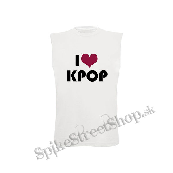 I LOVE K-POP - biele detské tričko bez rukávov