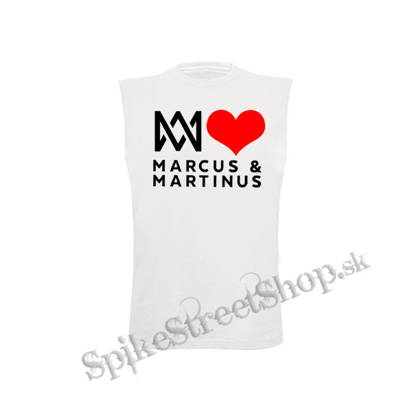 I LOVE MARCUS & MARTINUS - Motive 1 - biele detské tričko bez rukávov