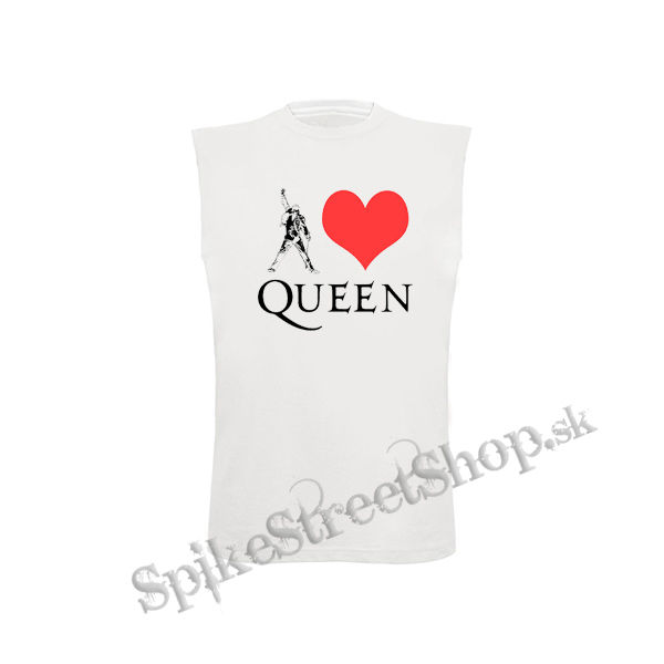 I LOVE QUEEN - biele detské tričko bez rukávov