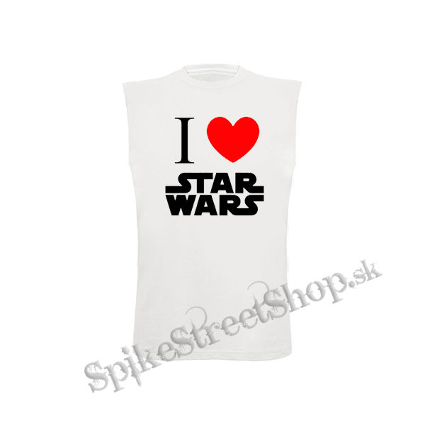 I LOVE STAR WARS - biele detské tričko bez rukávov