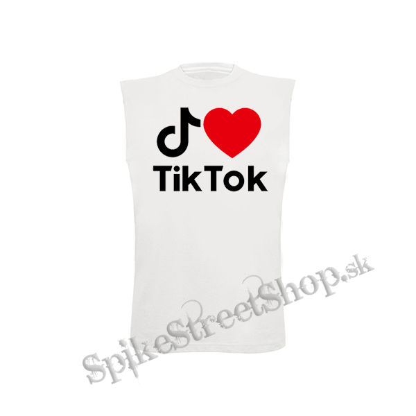 I LOVE TIK TOK - biele detské tričko bez rukávov