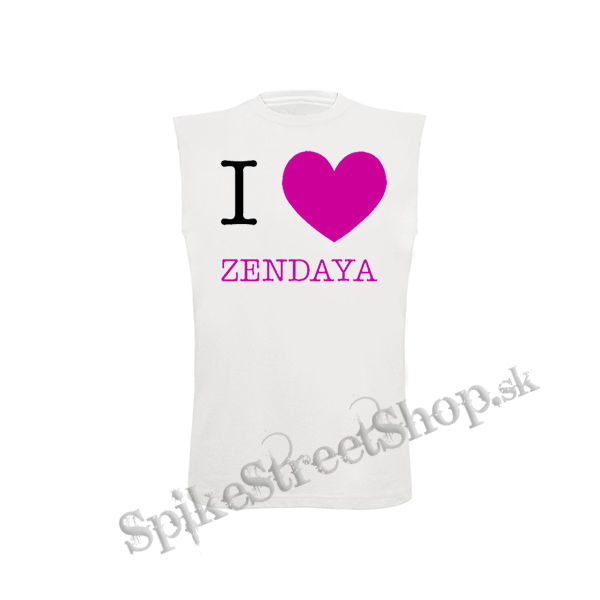 I LOVE ZENDAYA - biele detské tričko bez rukávov