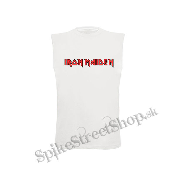 IRON MAIDEN - Logo Red White - biele detské tričko bez rukávov